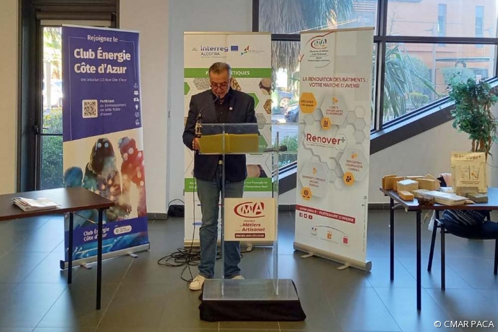 Monsieur Gilles Dutto, Président de niveau départemental des Alpes-Maritimes, lors son discours.